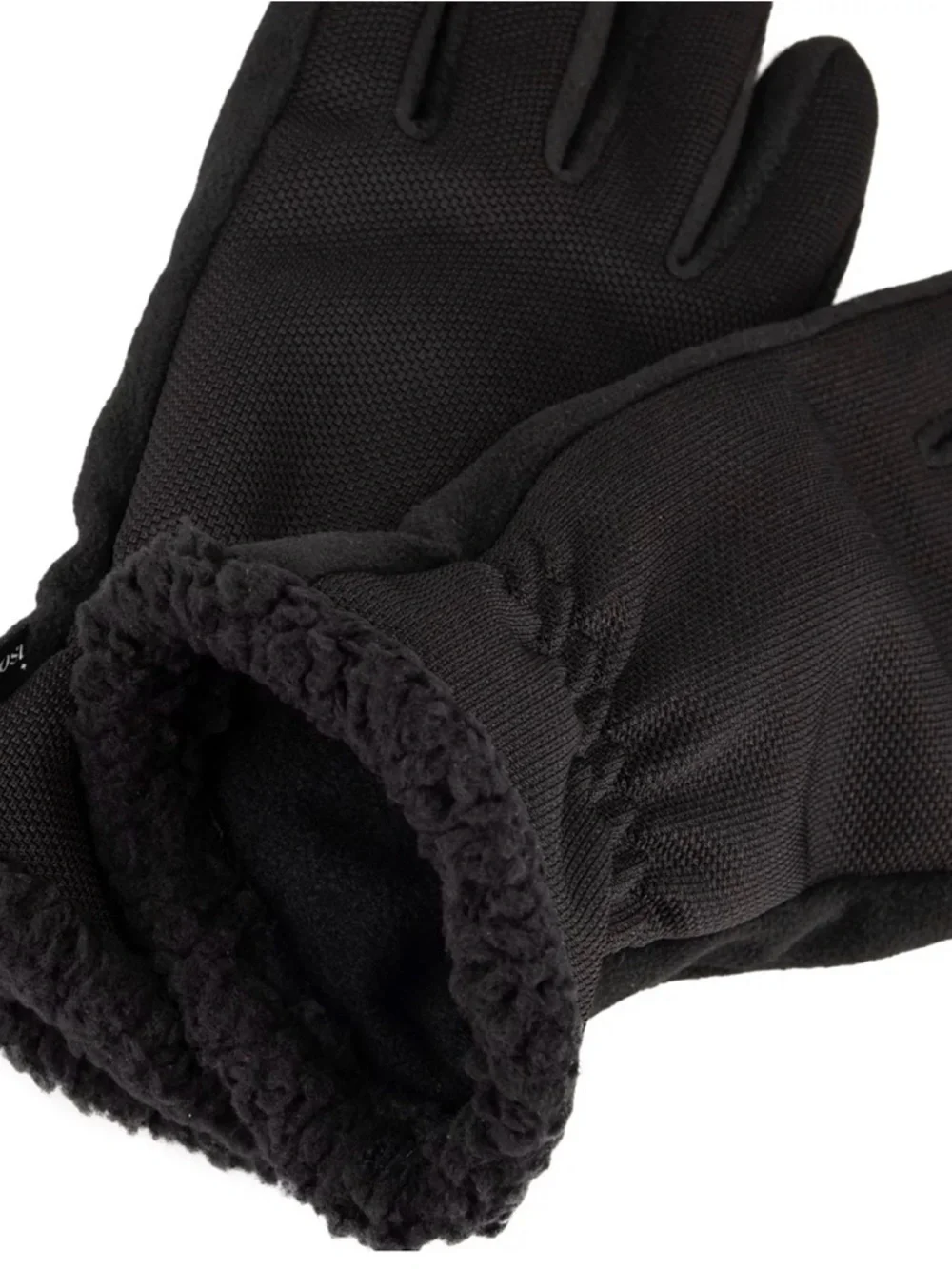 isotoner Black Fleece Sherpa Trim Tech Stretch Smart Dri Repel Technology Gloves